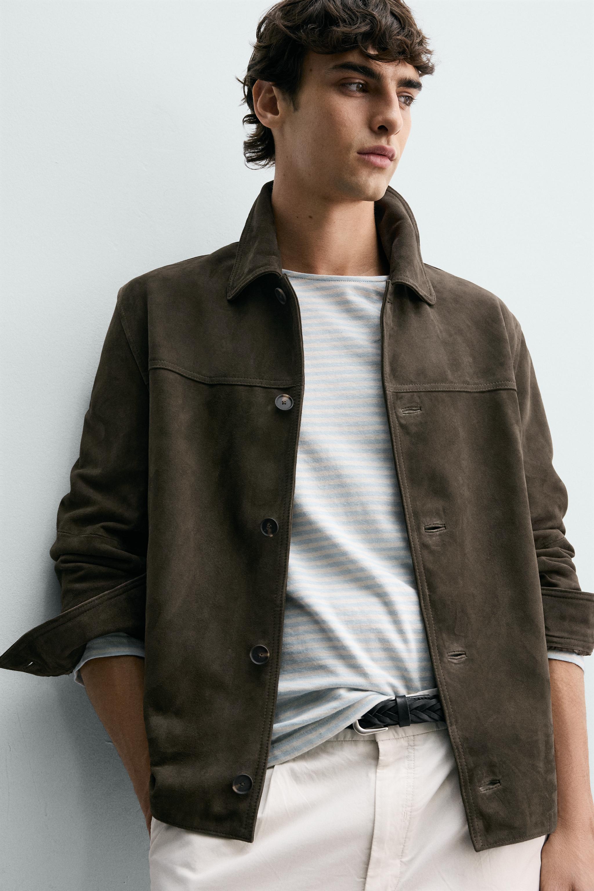 REGULAR FIT SUEDE LEATHER JACKET