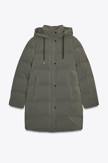 WINDPROOF HOODED PADDED ANORAK - Khaki by Zara