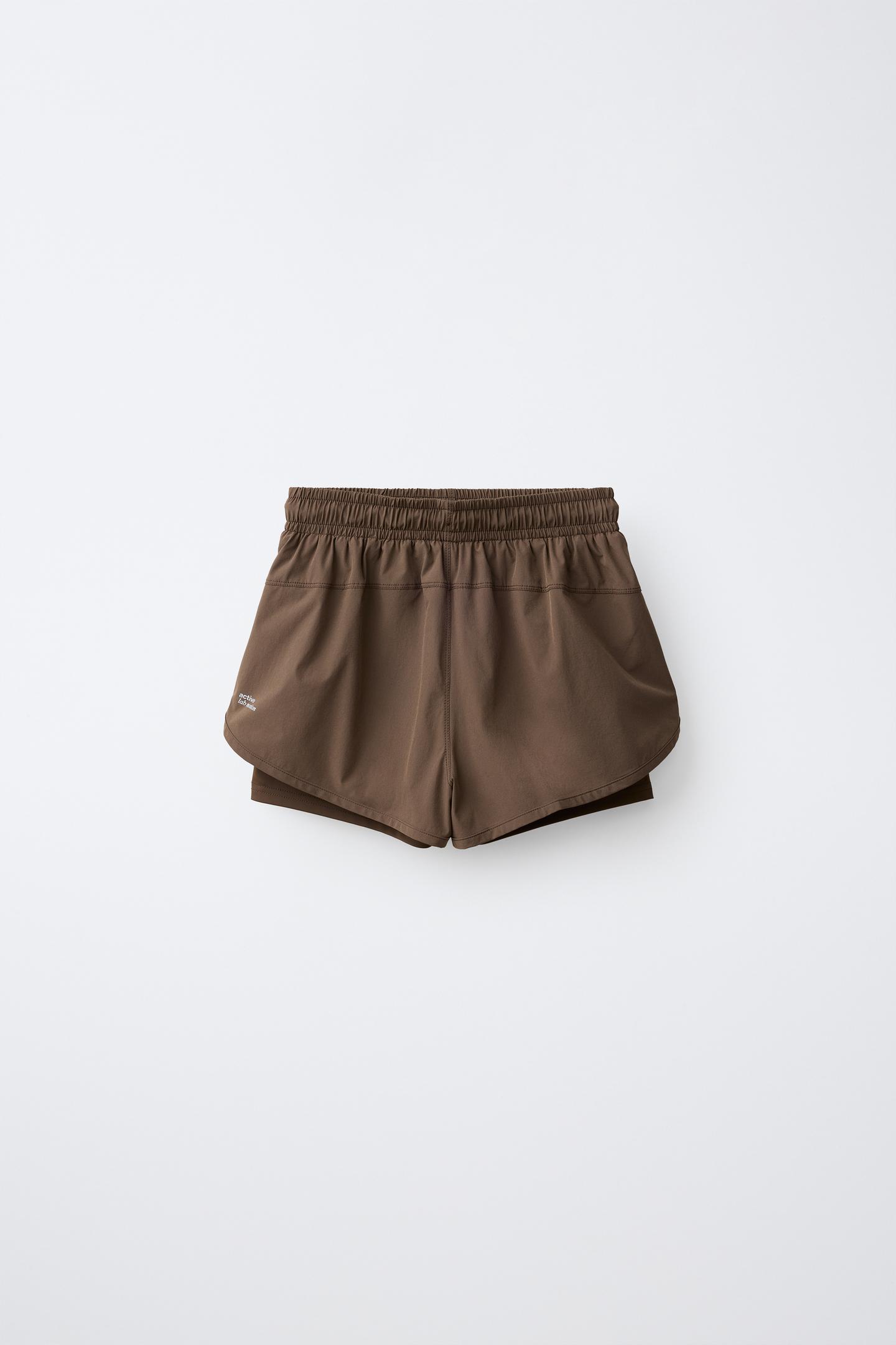 Детские шорты Zara Sporty Cycling Shorts with Inner, цвет: Коричневый — фото 3