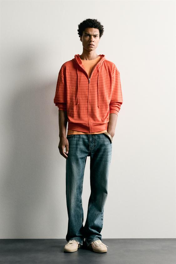 STRIPED HOODIE - Orange de Zara - Imagen 0