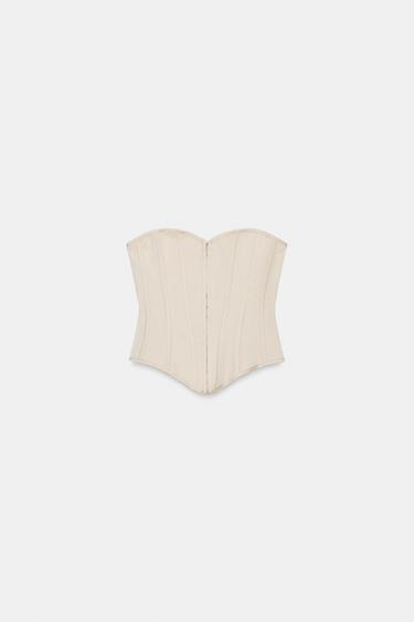CORSETRY-INSPIRED TOP - Beige by Zara
