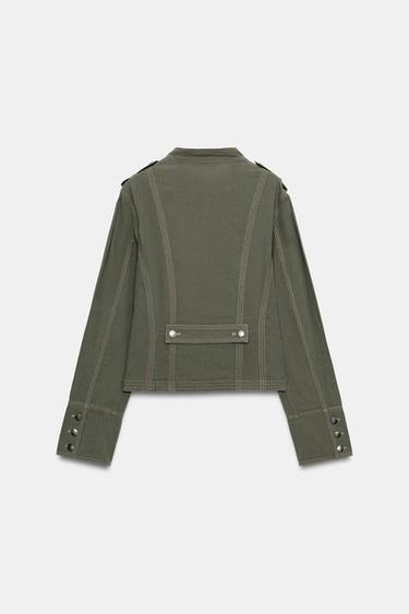 FLUID BLAZER WITH TOPSTITCHING - Khaki by Zara