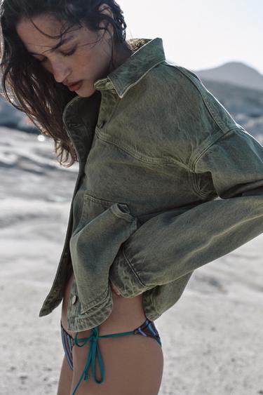 Z1975 JEANSJACKE - Khaki von Zara