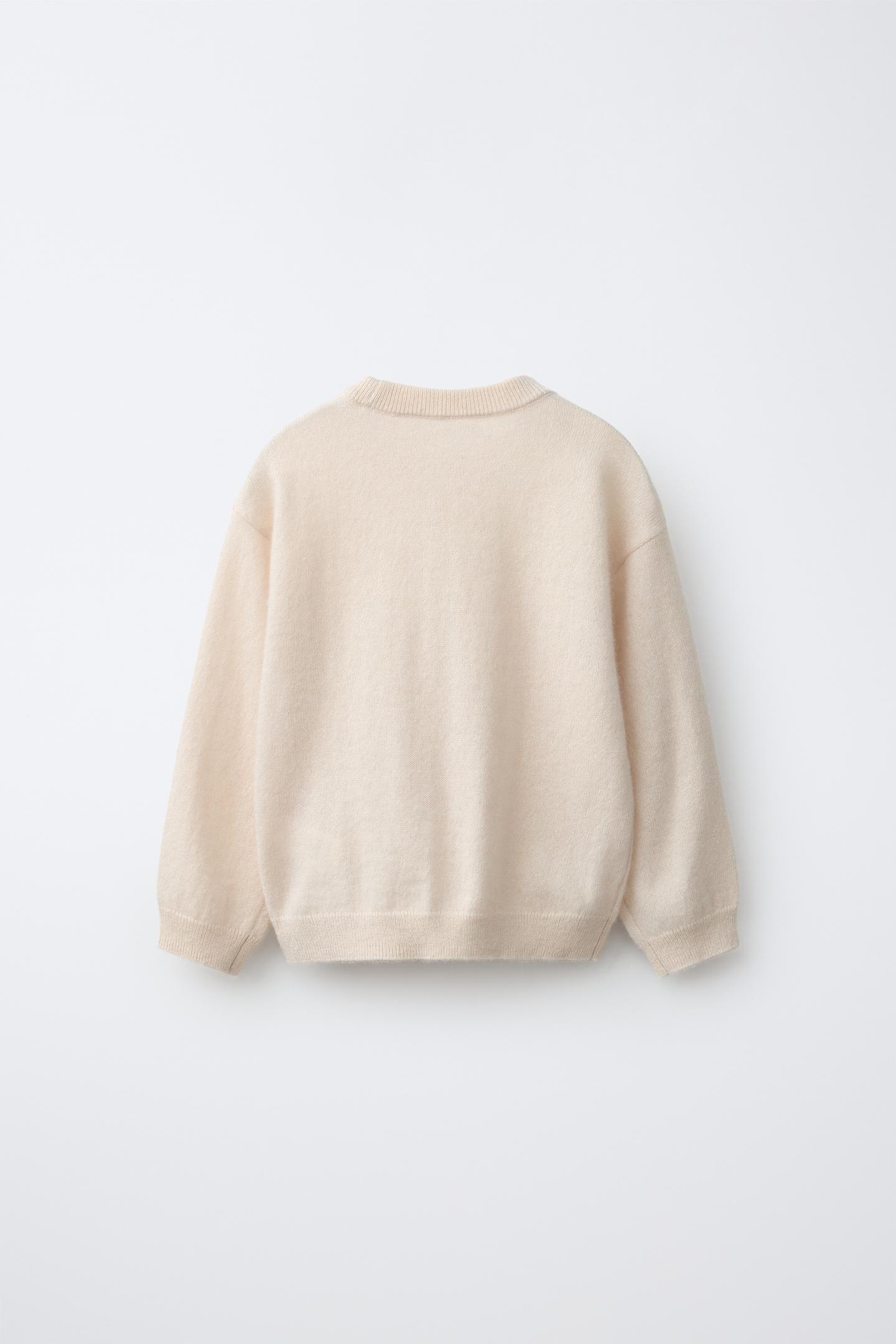 Детский свитер Zara 100% Cashmere Knit, цвет: Экрю — фото 2