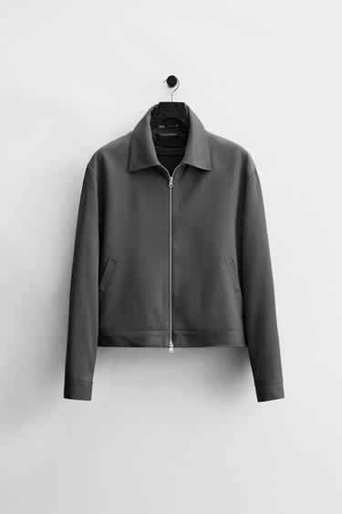 CROPPED FIT JACKET - Grey by Zara - Image 0