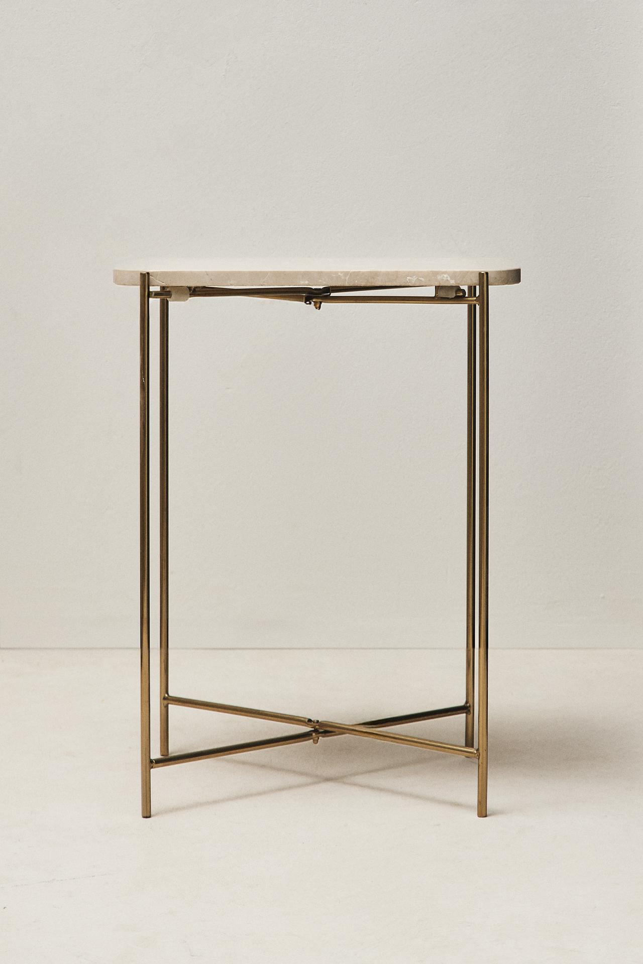 MARBLE SIDE TABLE — Cream