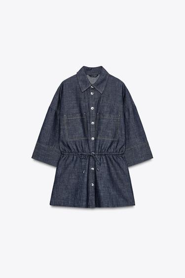 LINEN BLEND SAFARI SHIRT - Indigo by Zara