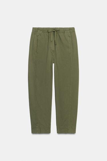 PANTALÓN CINTURA ELÁSTICA - Khaki de Zara