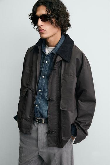 BLOUSON FINI CIRÉ À COL BIMATIÈRE - Bordeaux foncé de Zara - Image 5