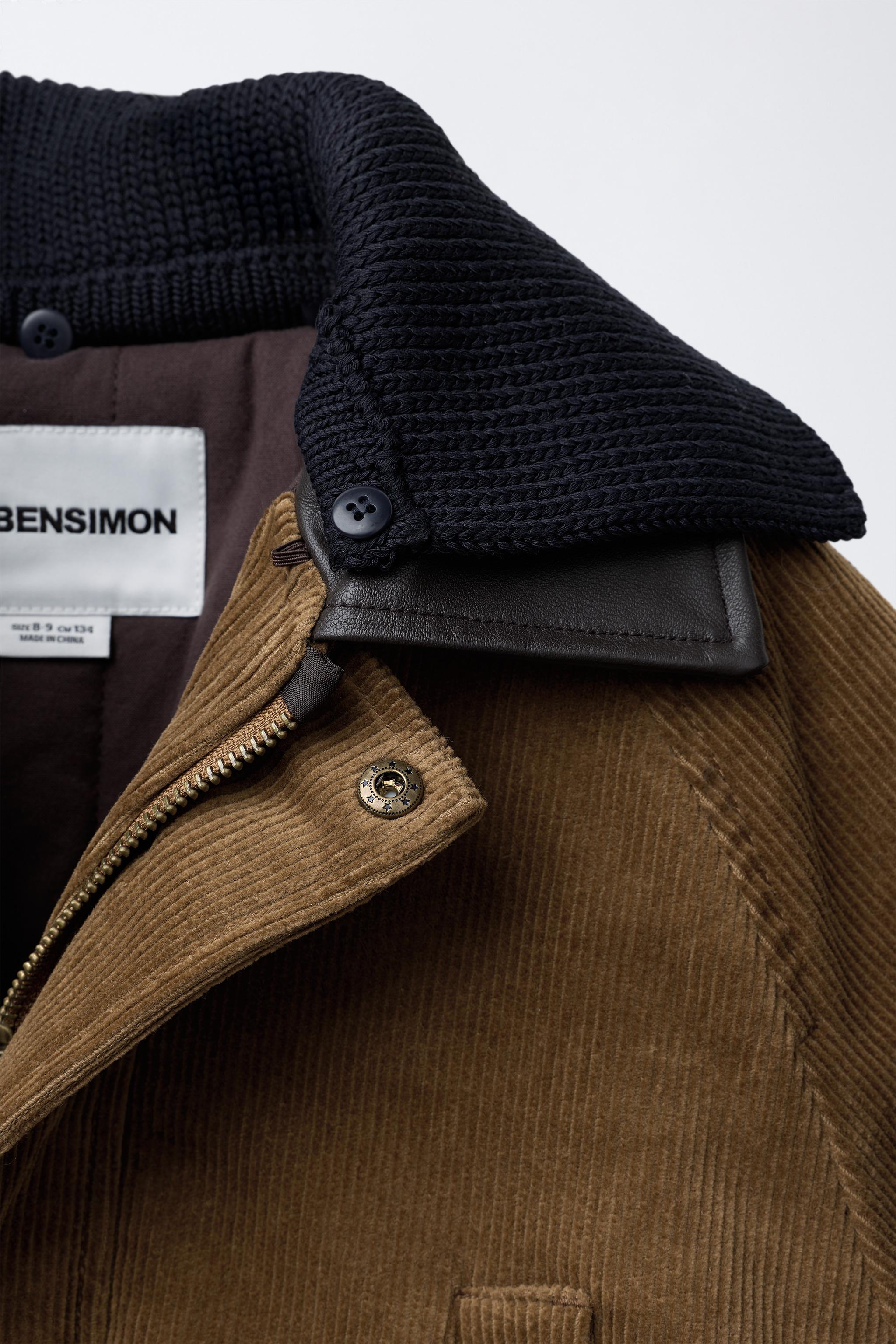 BENSIMON ® X ZARA DOUBLE COLLAR REMOVABLE FAUX FUR PADDED CORDUROY JACKET