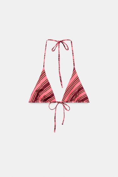 REVERSIBLE STRIPED BIKINI TOP - Multicoloured by Zara - Image 0