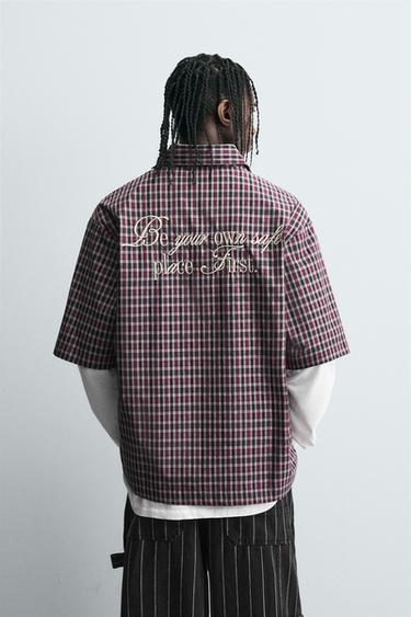 EMBROIDERED CHECK SHIRT - Multicoloured by Zara - Image 2