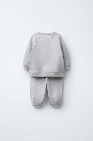 EMBROIDERED PENGUIN SWEATSHIRT AND JOGGERS SET - Pearl grey by Zara - Image 1
