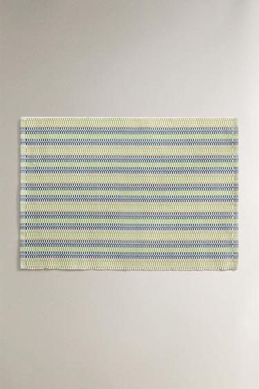 LOT NAPPE ES INDIVIDES COTON RAYAS (LOT DE 2) - Verdâtre de Zara - Image 0