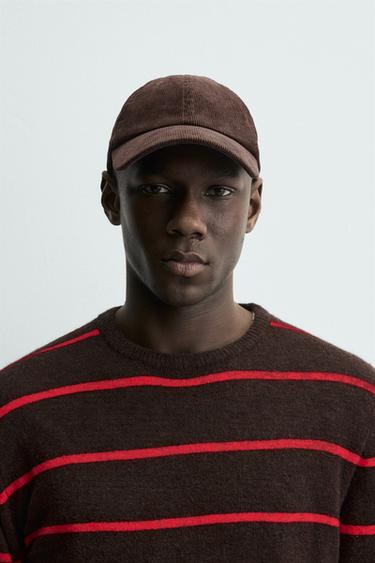 Zara CORDUROY CAP - Brown - Image 0