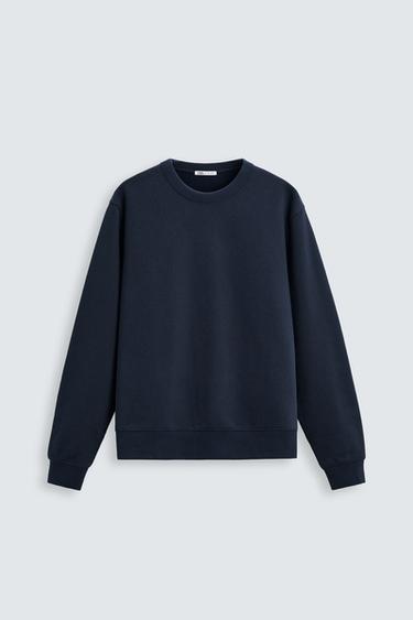Zara BASIC CREWNECK SWEATSHIRT - Navy blue