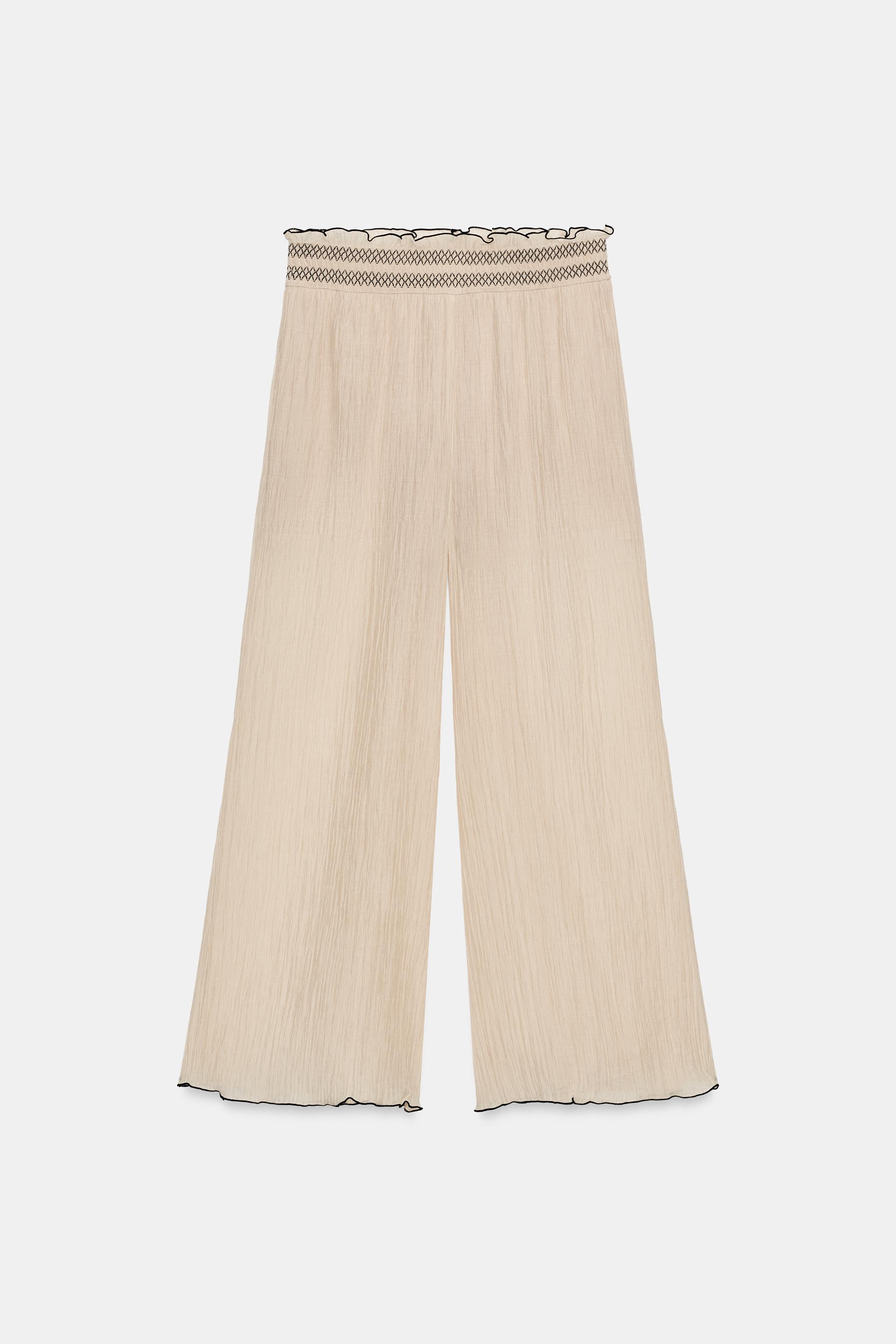 Женские брюки Zara CULOTTES WITH CONTRASTING SEAMS — фото 5