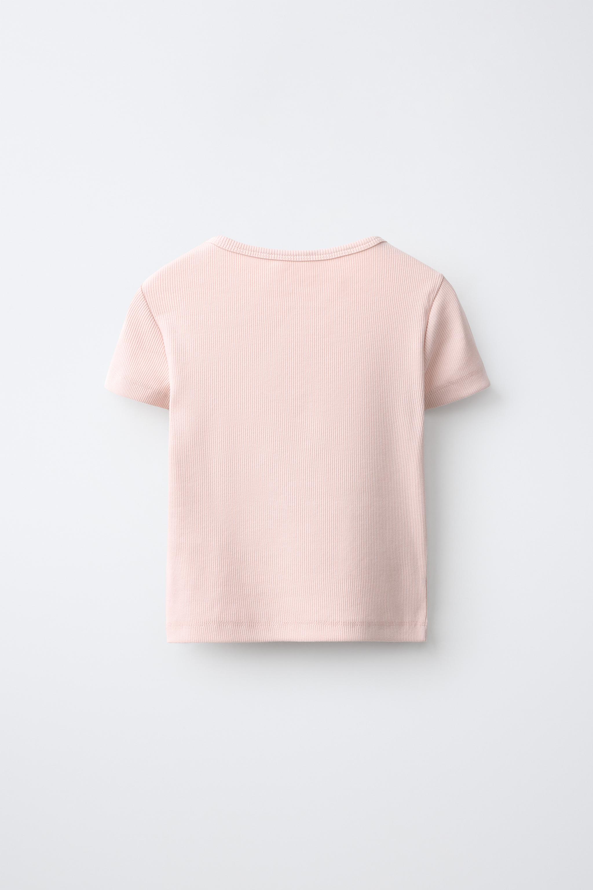 BEADED EMBROIDERED RIB T-SHIRT
