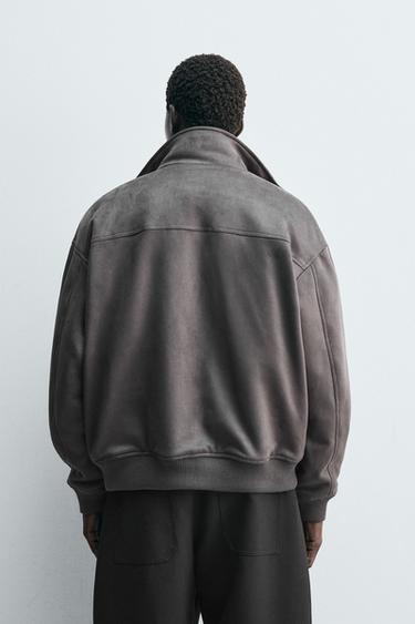 BLOUSON EFFET DAIM - Gris anthracite de Zara - Image 2