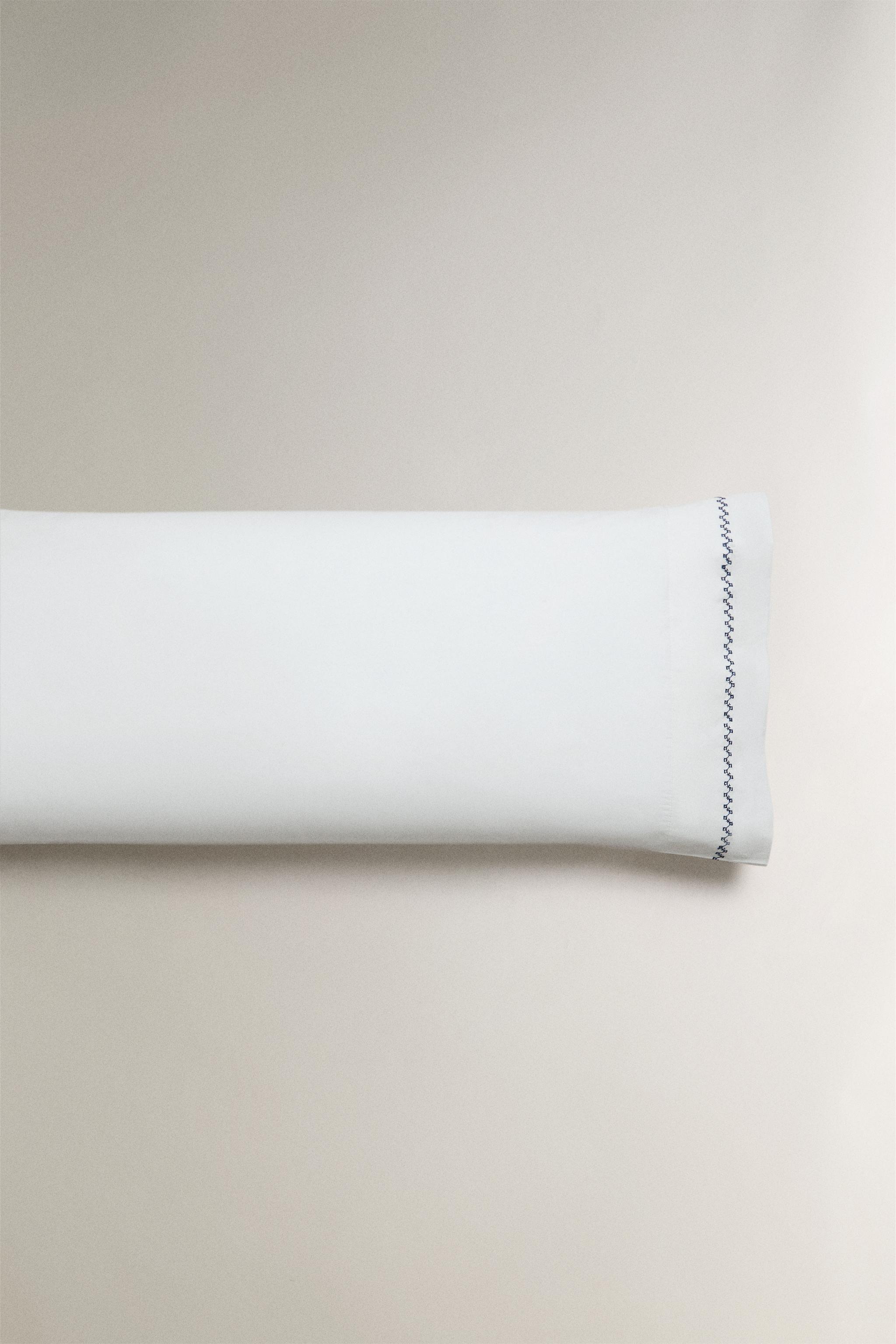 EMBROIDERED BORDER PILLOWCASE
