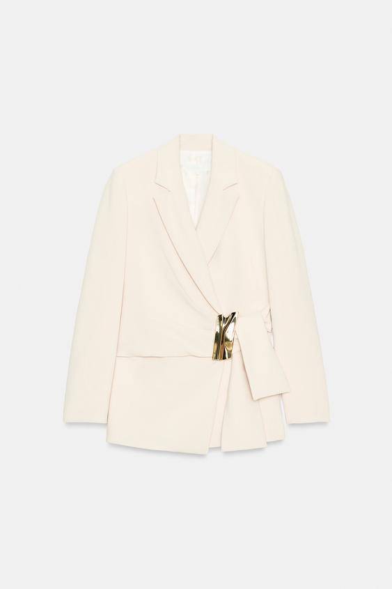 ダブルブレストバックルブレザー - エクリュ | ZARA Japan / 日本