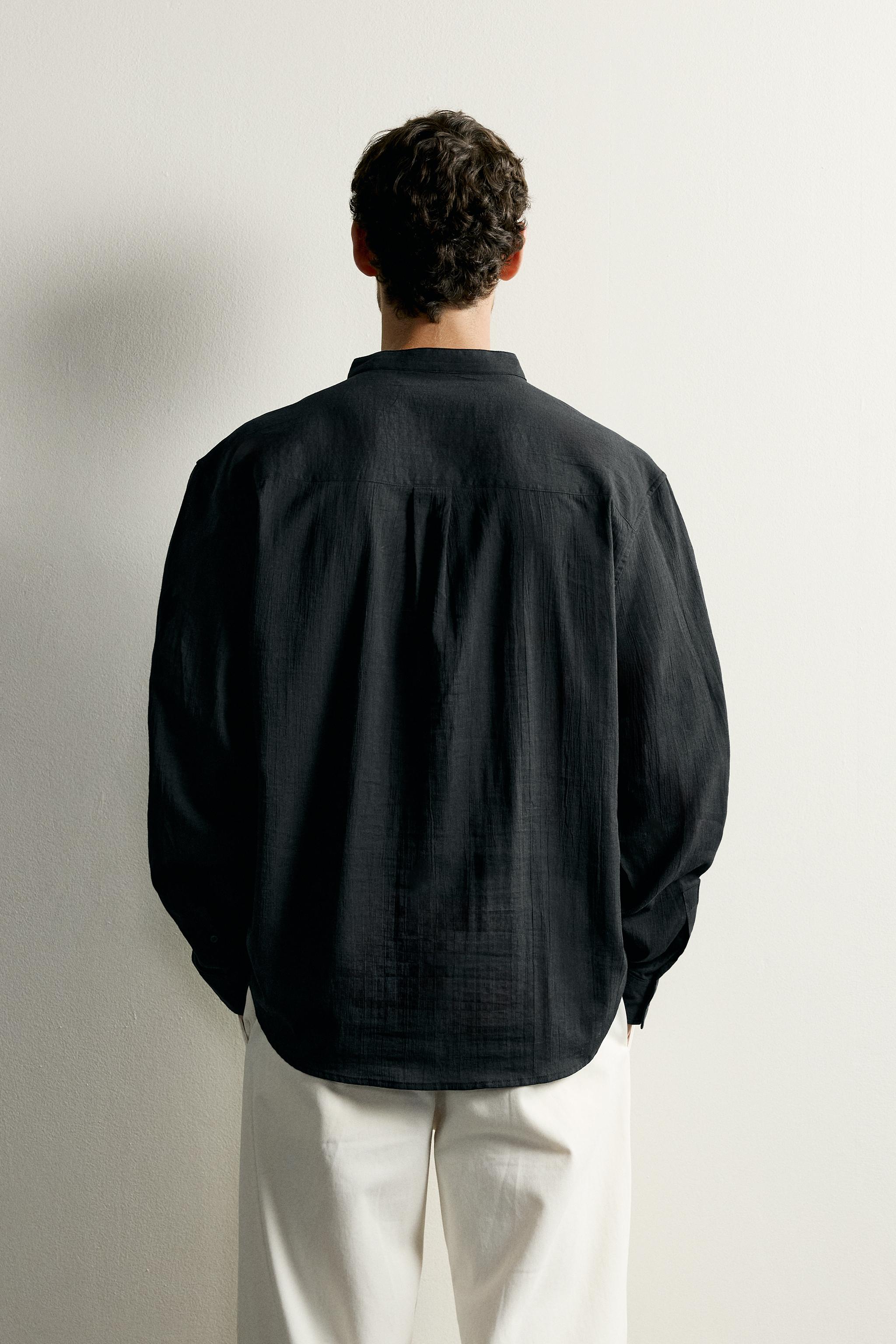 Zara KIRIŞIK GÖRÜNÜMLÜ POLO YAKA T-SHIRT görsel 3