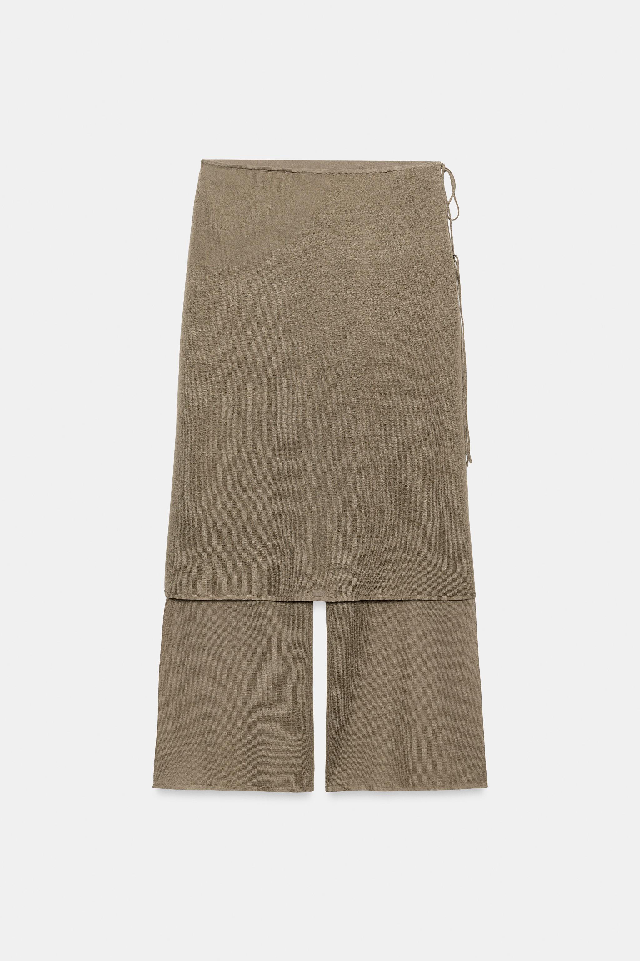 Zara İnce Triko Pareo Pantolon görsel 4