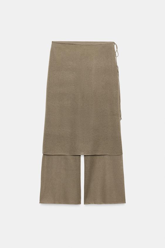 PANTALON PARÉO EN MAILLE FINE - Vison de Zara - Image 3