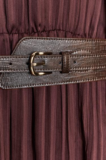 MIDI DRESS WITH BELT - Brick by Zara - Image 8