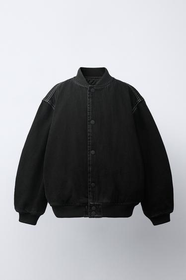 CAZADORA BOMBER ACOLCHADA - Negro de Zara - Imagen 0