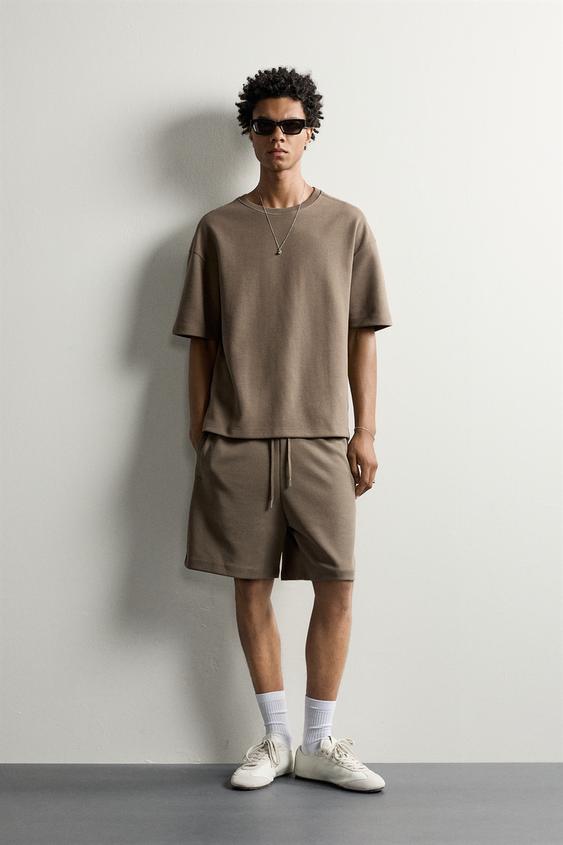 BERMUDA JOGGER RELAXED FIT INTERLOCK - Marrón de Zara - Imagen 0