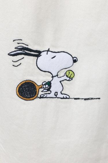 SNOOPY PEANUTS™ 자수 릴렉스핏 트윌 팬츠 - Zara 크림