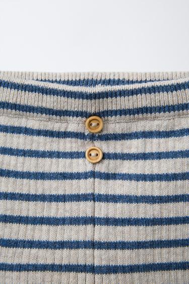 LEGGING CÔTELÉ À RAYURES - Bleu moyen de Zara - Image 2