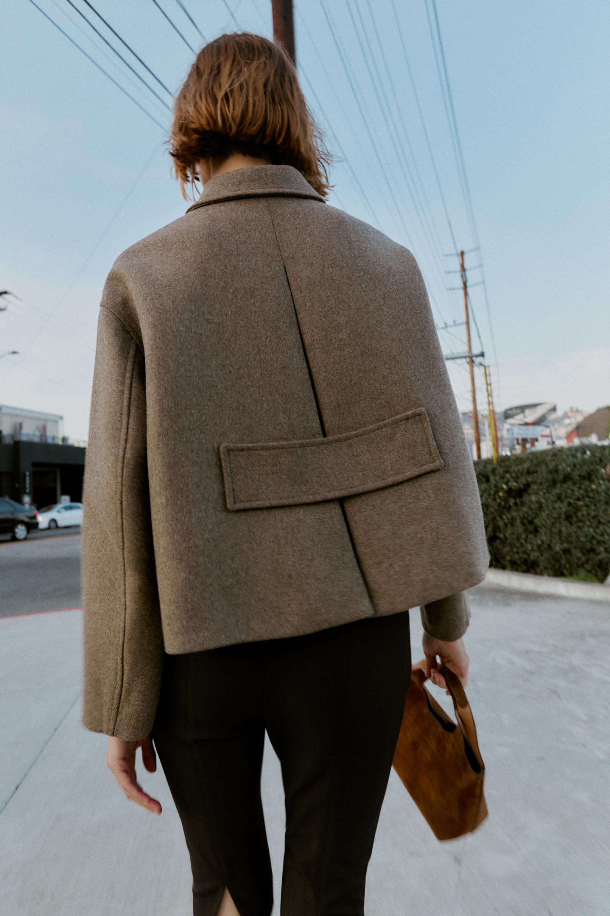 クロップド丈ウールコート - ダークミンク | ZARA Japan / 日本