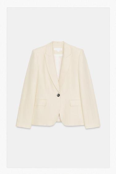 BLAZER BÁSICA CON LINO - Mantequilla de Zara