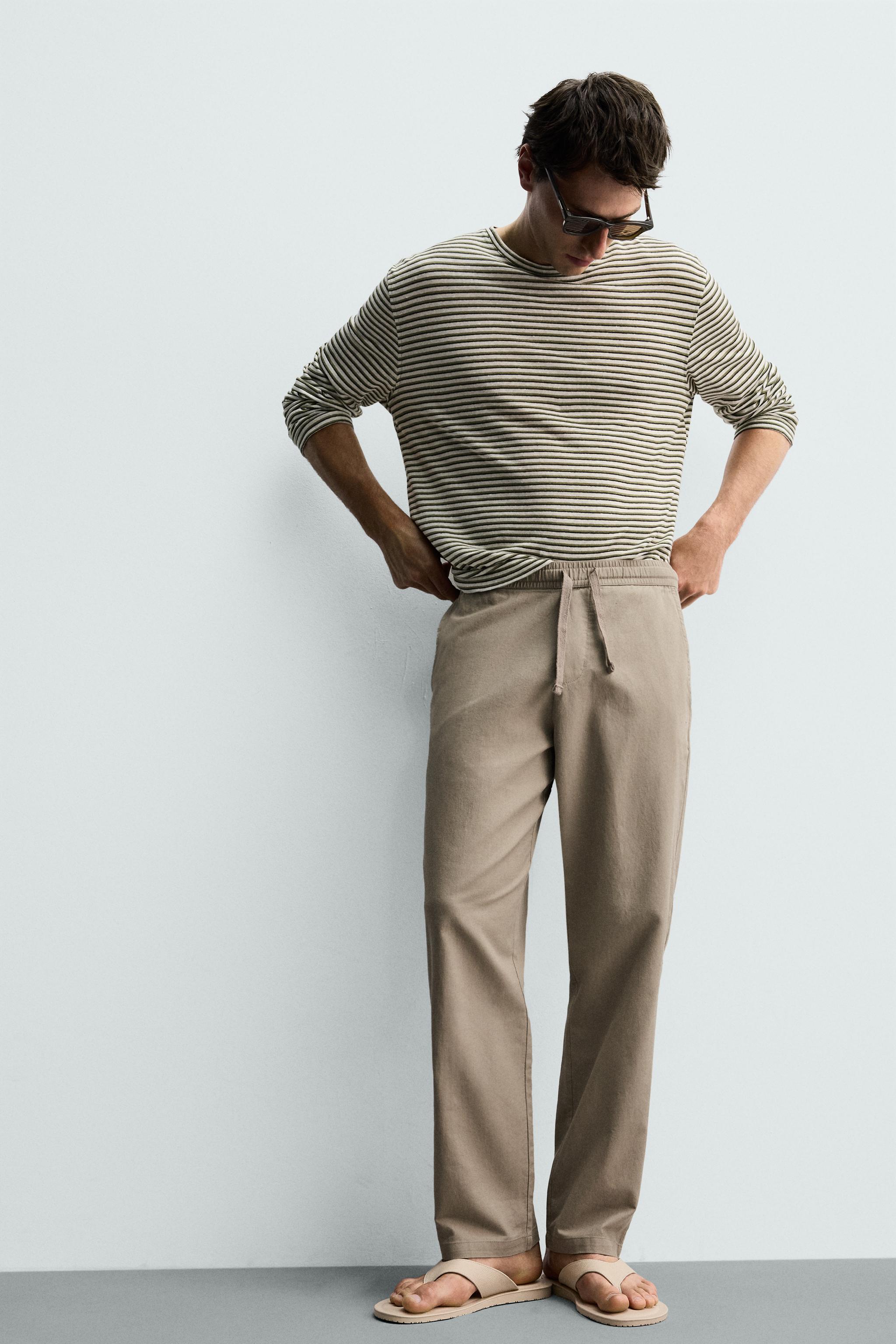 COTTON-LINEN RELAXED FIT PANTS