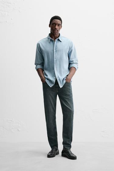 SLIM FIT JEANS - Blue / Green by Zara