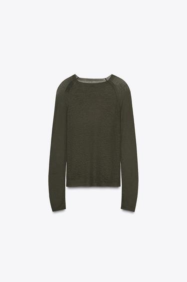 EXTRA-FINE KNIT TOP - Khaki by Zara - Image 2