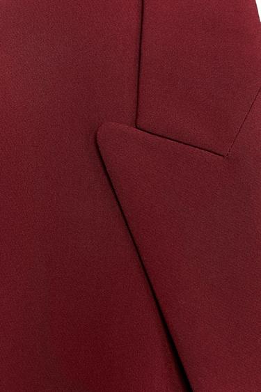 Zara OVERSIZED DOUBLE-BREASTED BLAZER - Burgundy