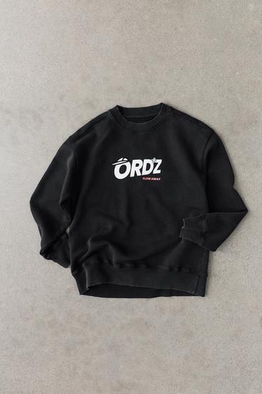 سويت شيرت بطبعة شعار - أنثراسيت داكن الخاص بـ Zara