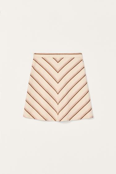 JUPE MIDI RAYURES COTON LIN ÉDITION LIMITÉE - rayures de Zara - Image 5