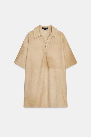 SUEDE LEATHER DRESS ZW COLLECTION LIMITED EDITION - Beige by Zara - Image 3