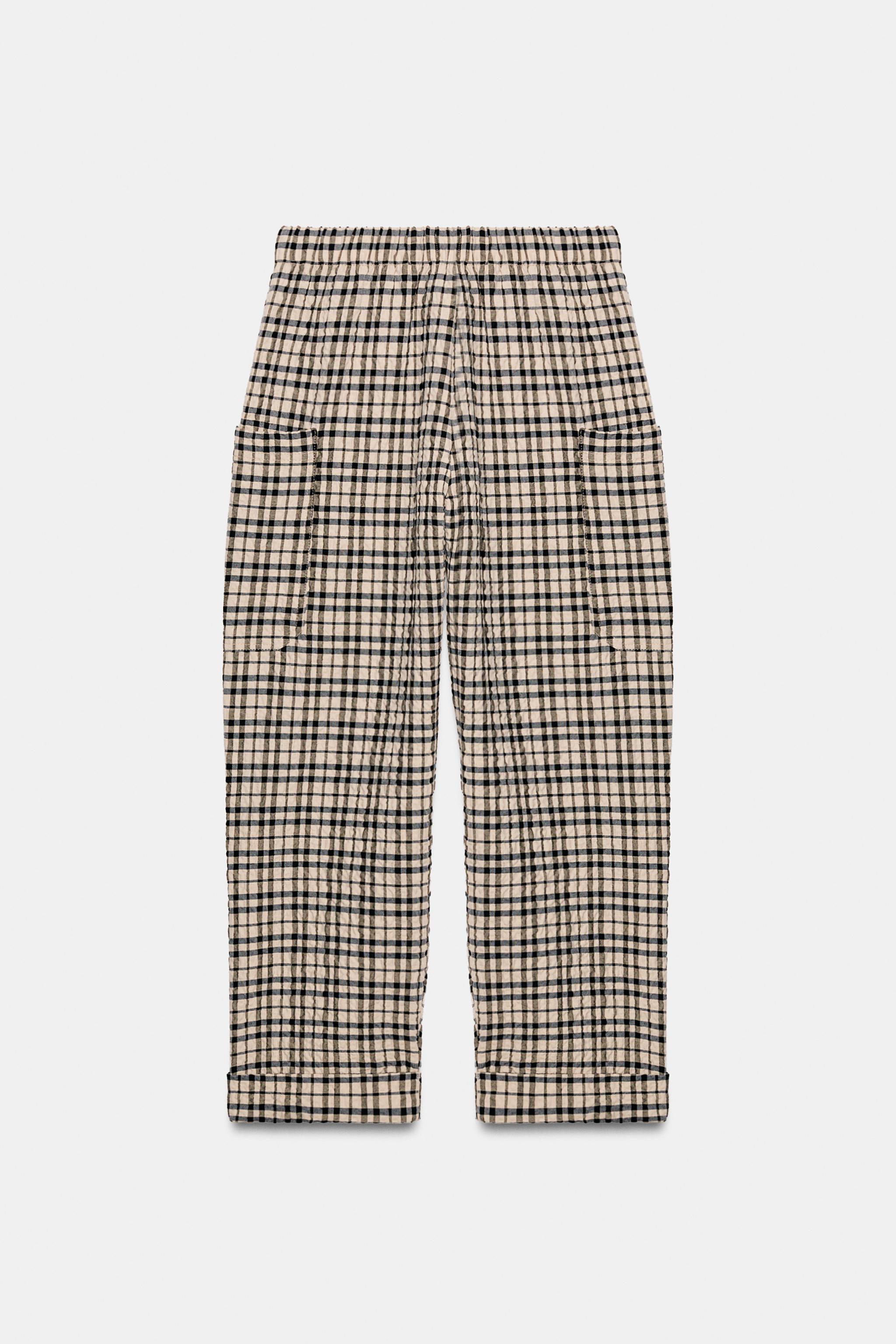 Zara Kareli Elastik Bel Pantolon görsel 6