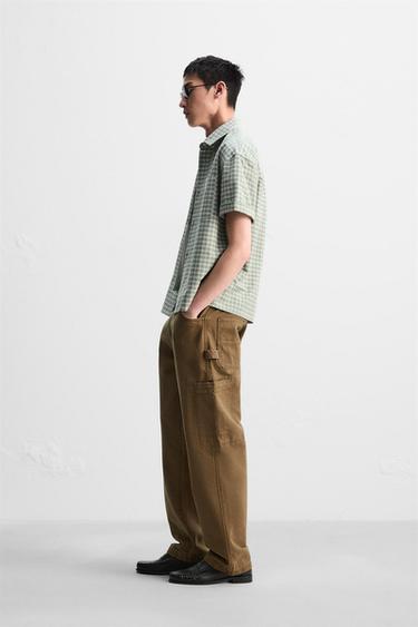 CHEMISE STRUCTURÉE OXFORD - Vert gris de Zara - Image 3