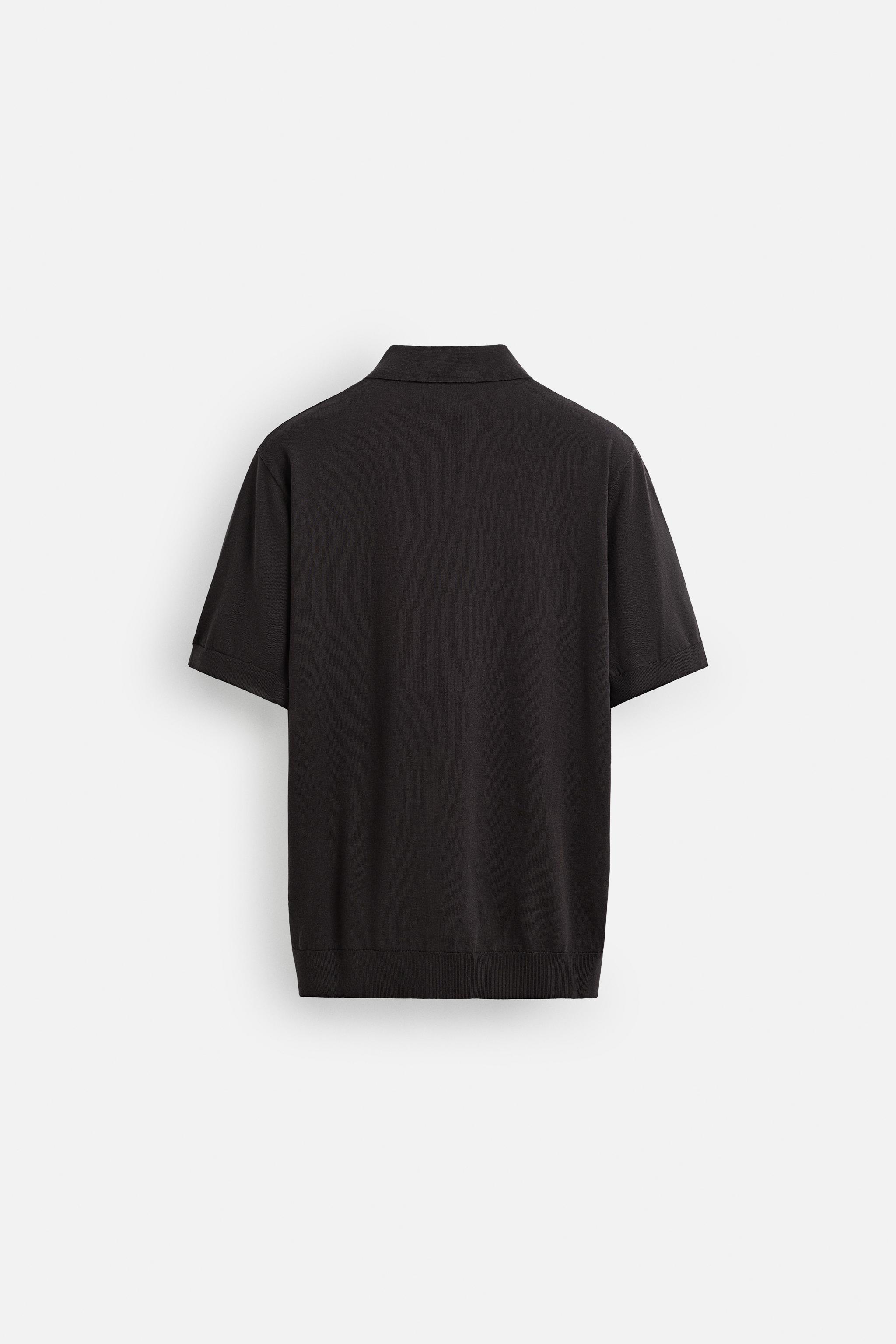 KNIT COTTON - LYOCELL POLO SHIRT - Chocolate brown | ZARA