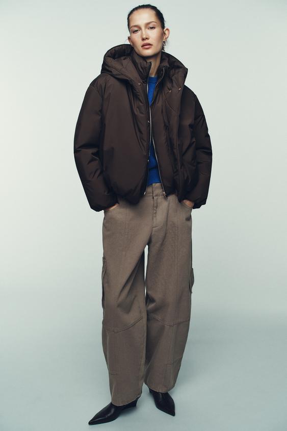 WATER REPELLENT WINDPROOF PUFFER ANORAK WITH HOODIE