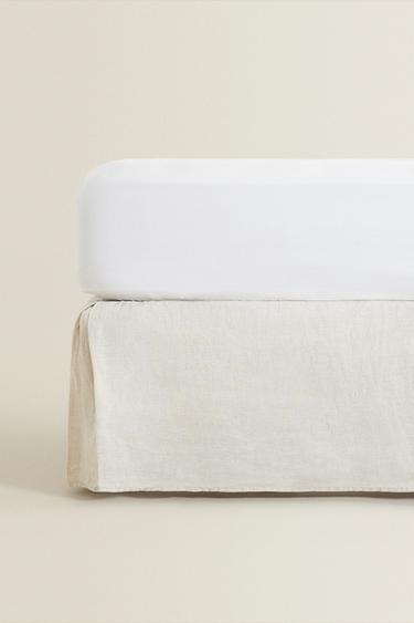FADED LINEN VALANCE SHEET - Light beige by Zara