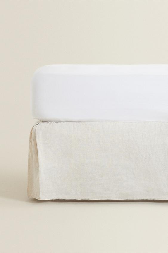 FADED LINEN VALANCE SHEET - Light beige by Zara - Image 0