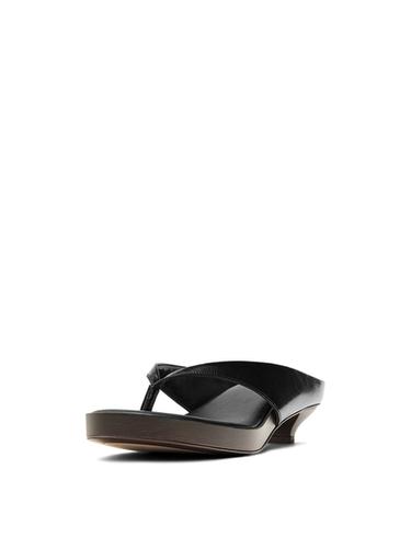 Zara Mid-heel sandals with toe divider - Black