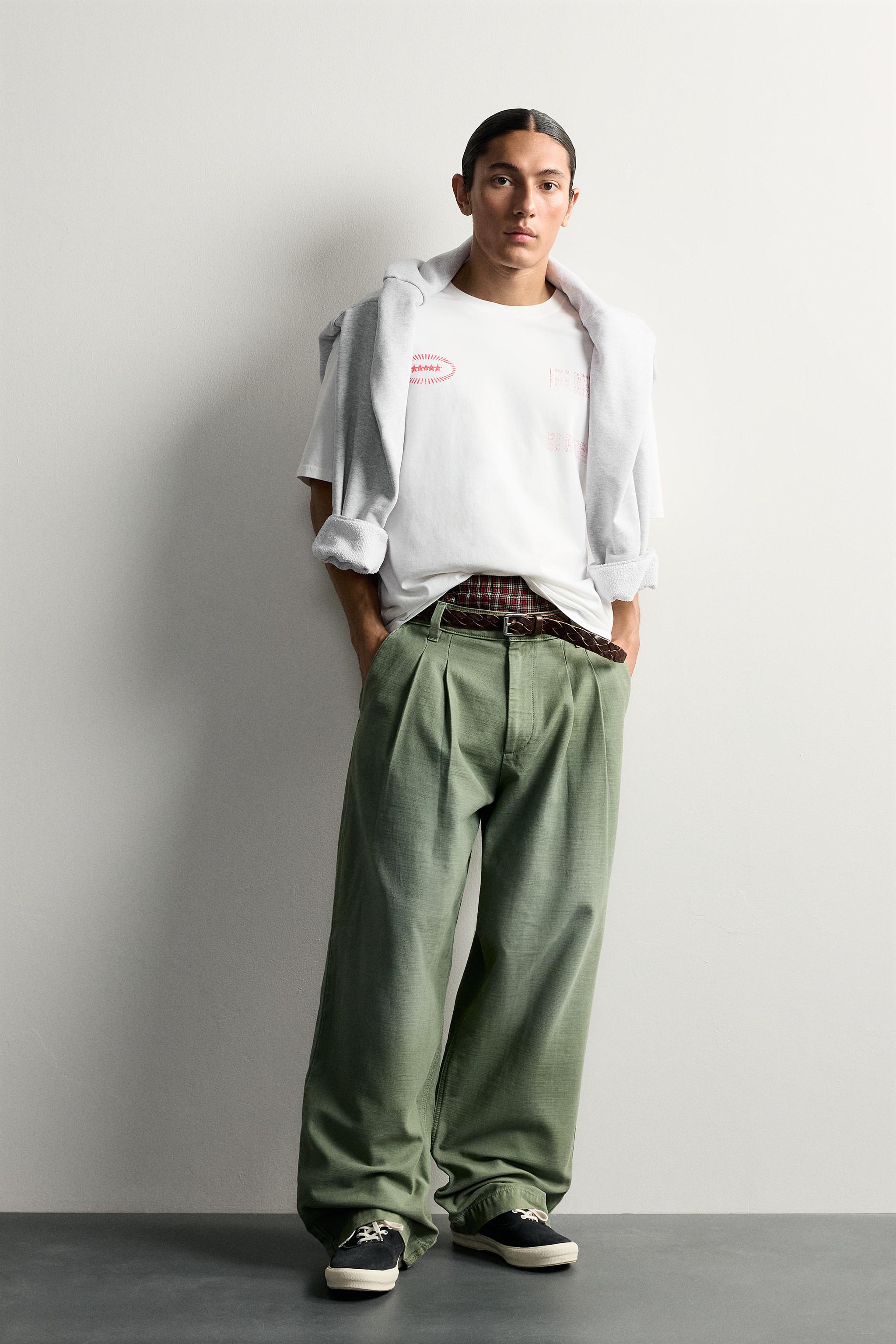 Zara KONTRAST BASKILI RELAXED FIT T-SHIRT